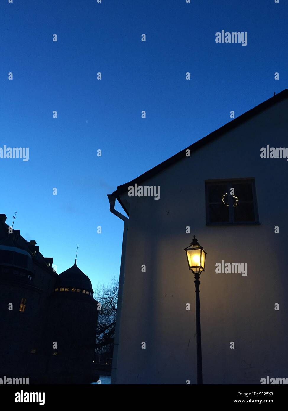 January dusk in Örebro, Sweden. - Smartphone Captured Stock Image