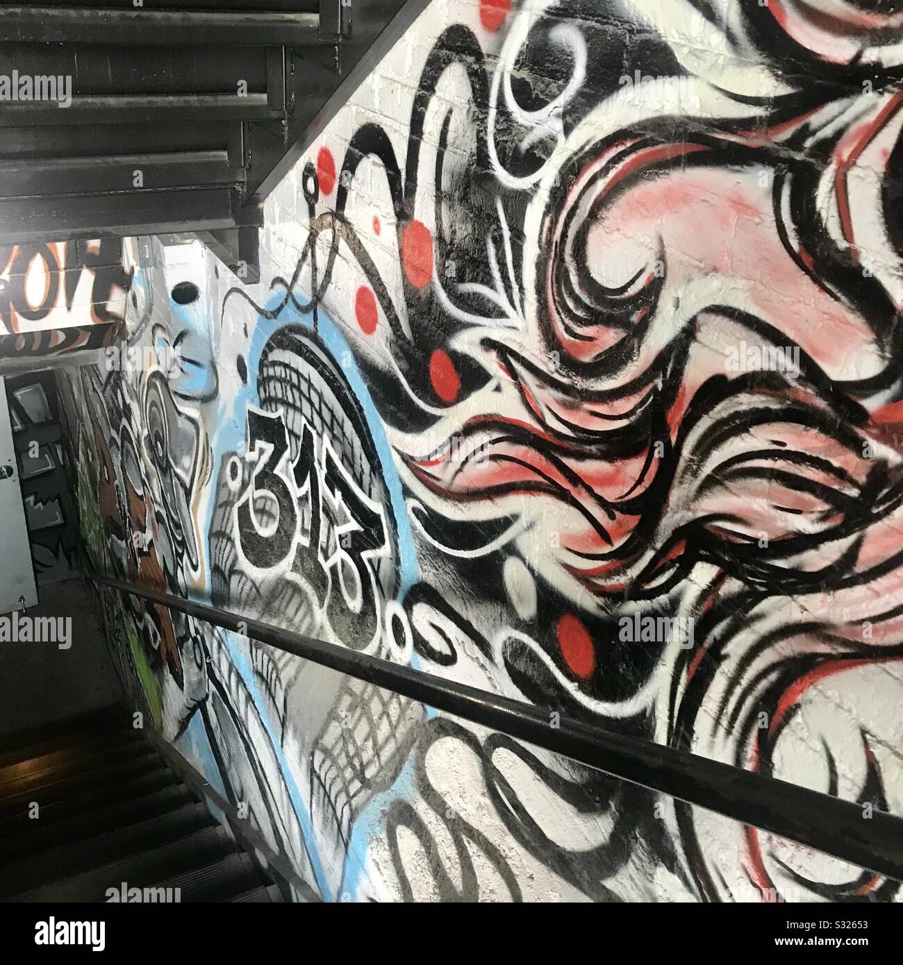 Detroit Graffiti, Basement art Stock Photo Alamy