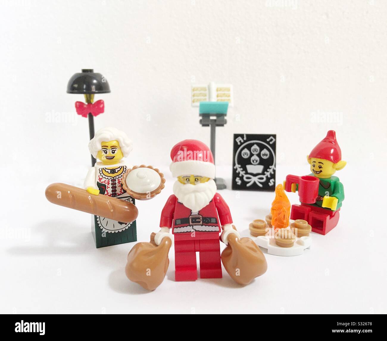 Christmas scene made out of LEGOs Stock Photo