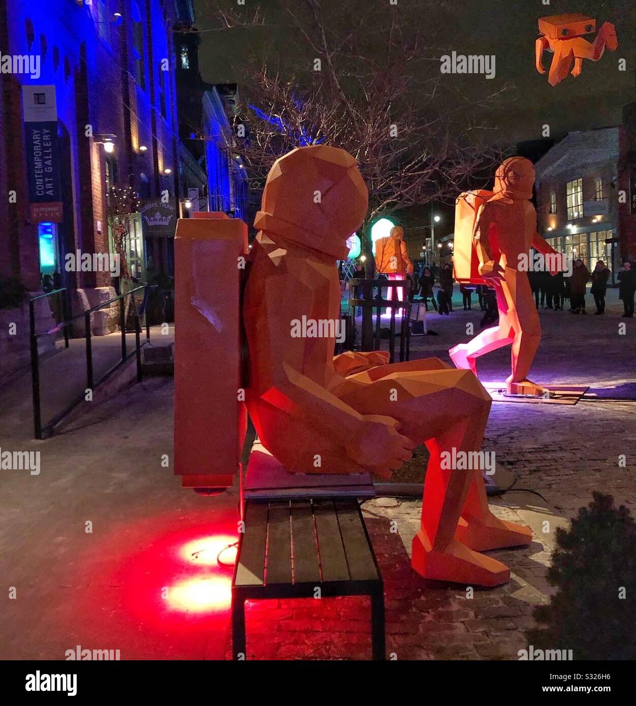 Toronto Light Fest at the Distillery District. - Smartphone Captured Stock Image