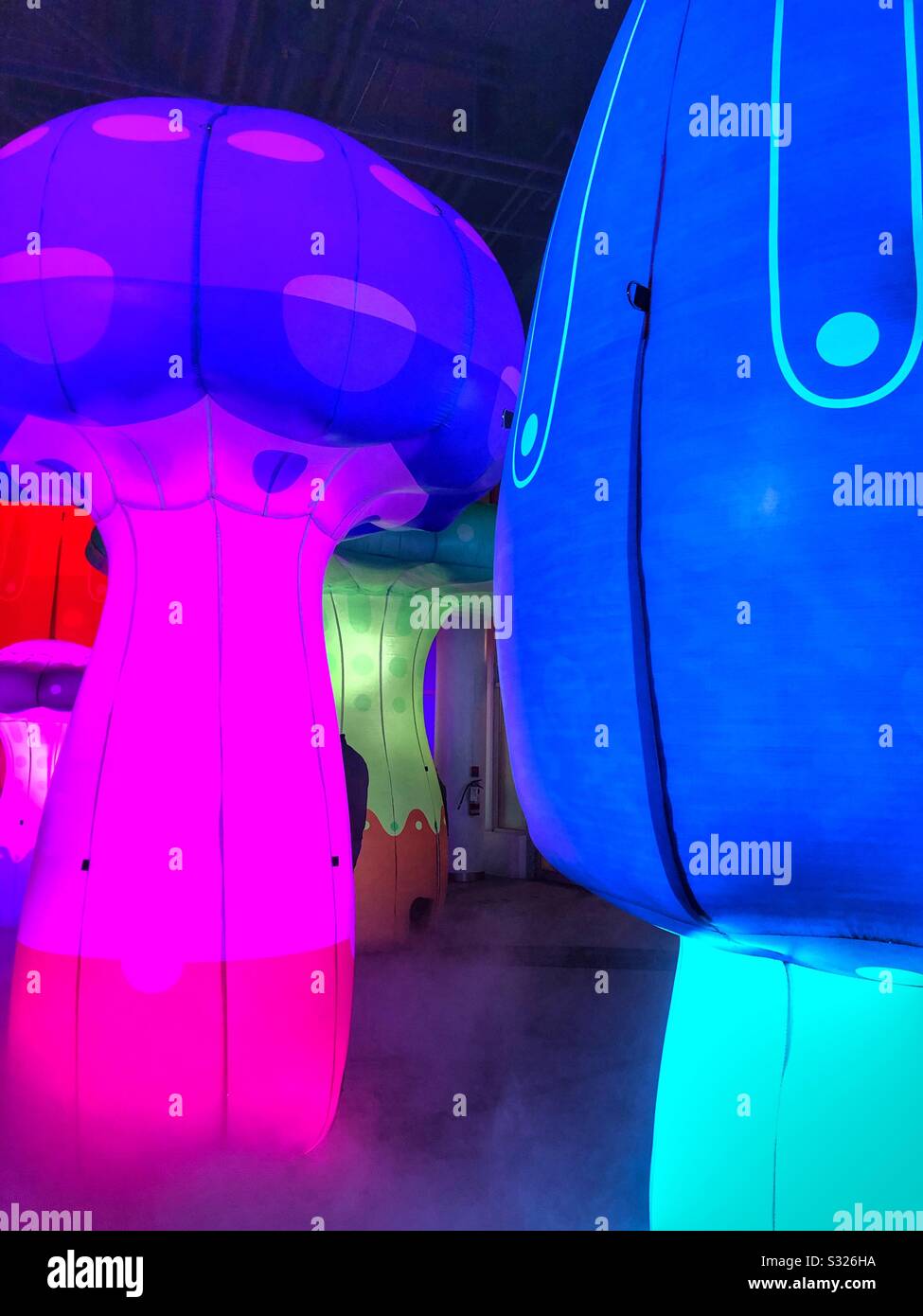 Schrooms, an arts installation at Toronto’s Light Fest. - Smartphone Captured Stock Image