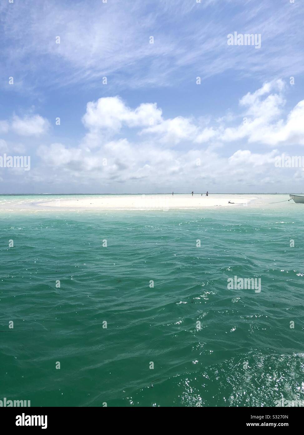 Sand bank in low tide Zanzibar Stock Photo