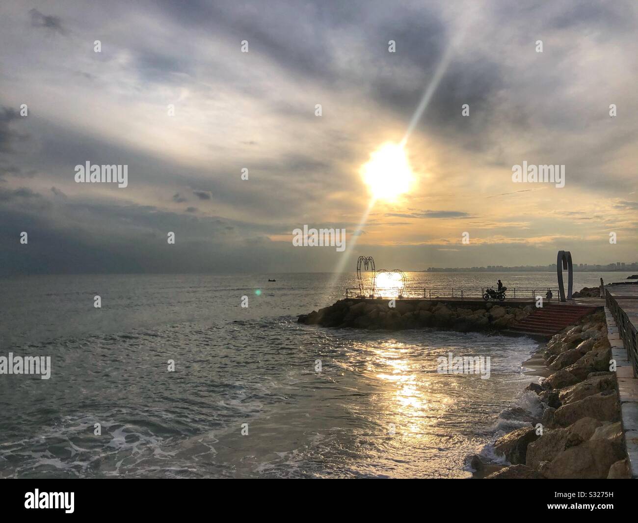 Sunset at Mersin Promenade - Turkey Stock Photo