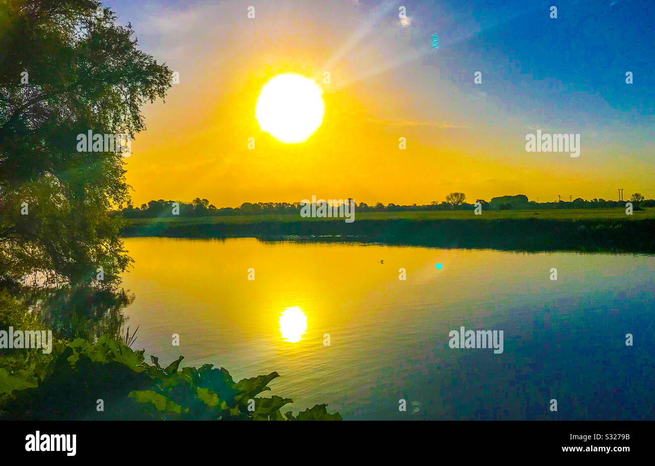 Sunrise river Ouse Stock Photo