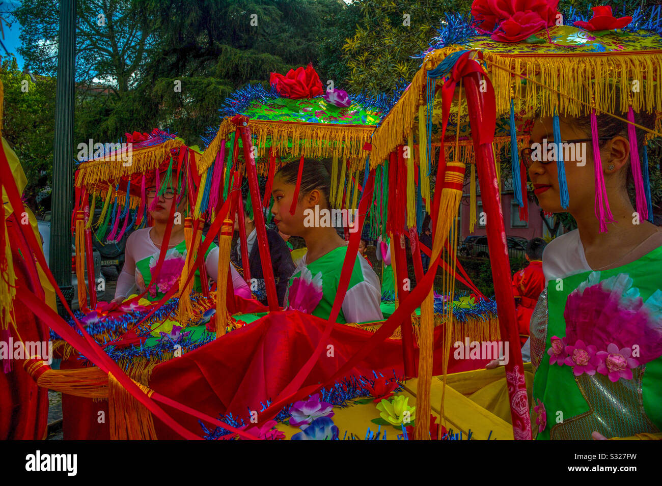 Chinese New Year Parade in Lisbon Under the umbrella of Rato, the
