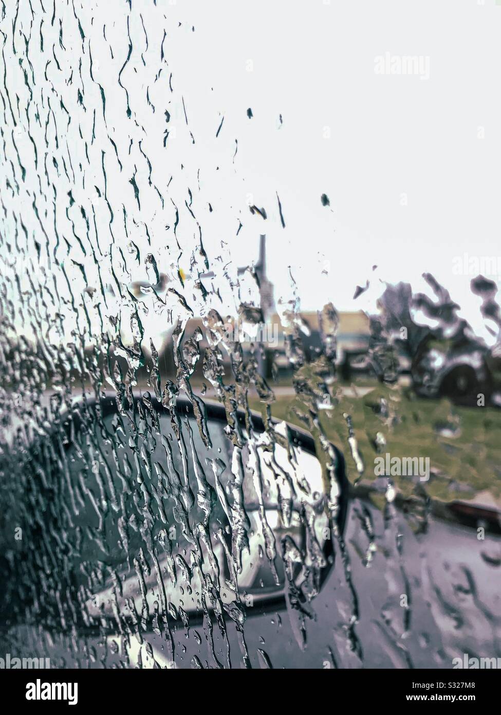 Ice on passenger window Stock Photo Alamy