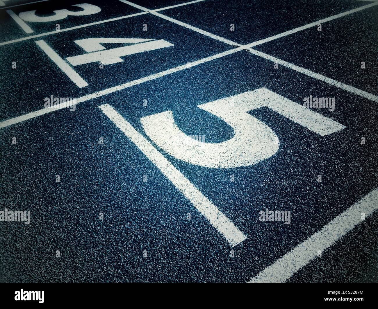 Marking and numbers on a running track - Smartphone Captured Stock Image