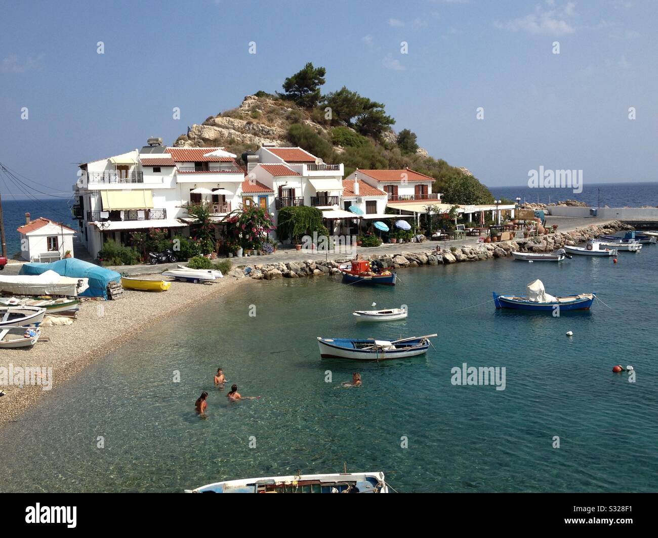Harbour at Kokkari, Samos Stock Photo