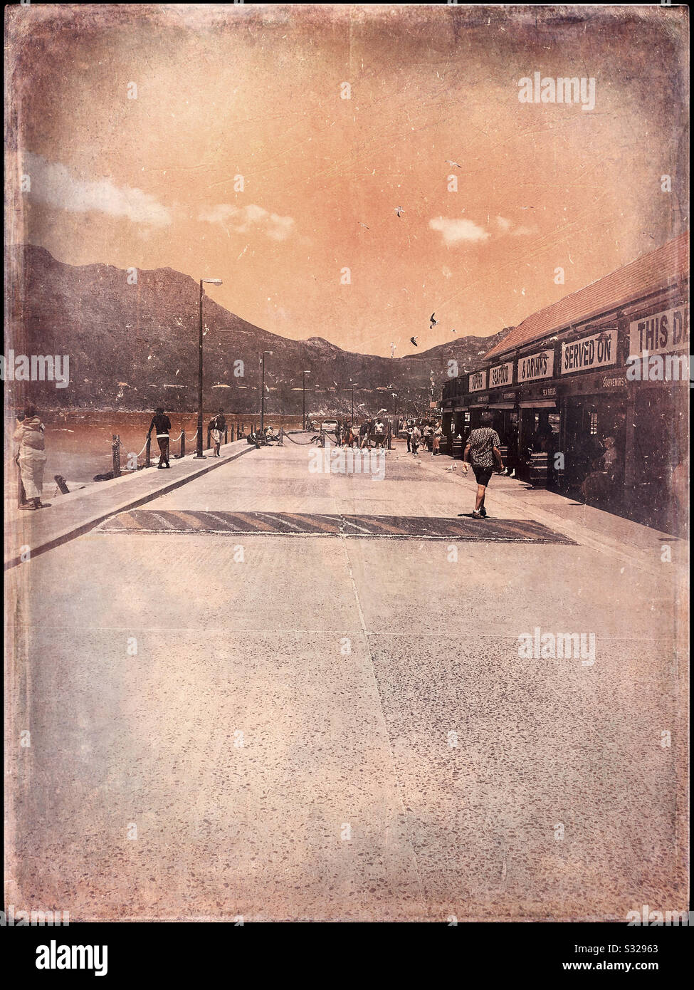 The promenade, Houtbay, Cape Town, South Africa. Heavy use of filters. - Smartphone Captured Stock Image