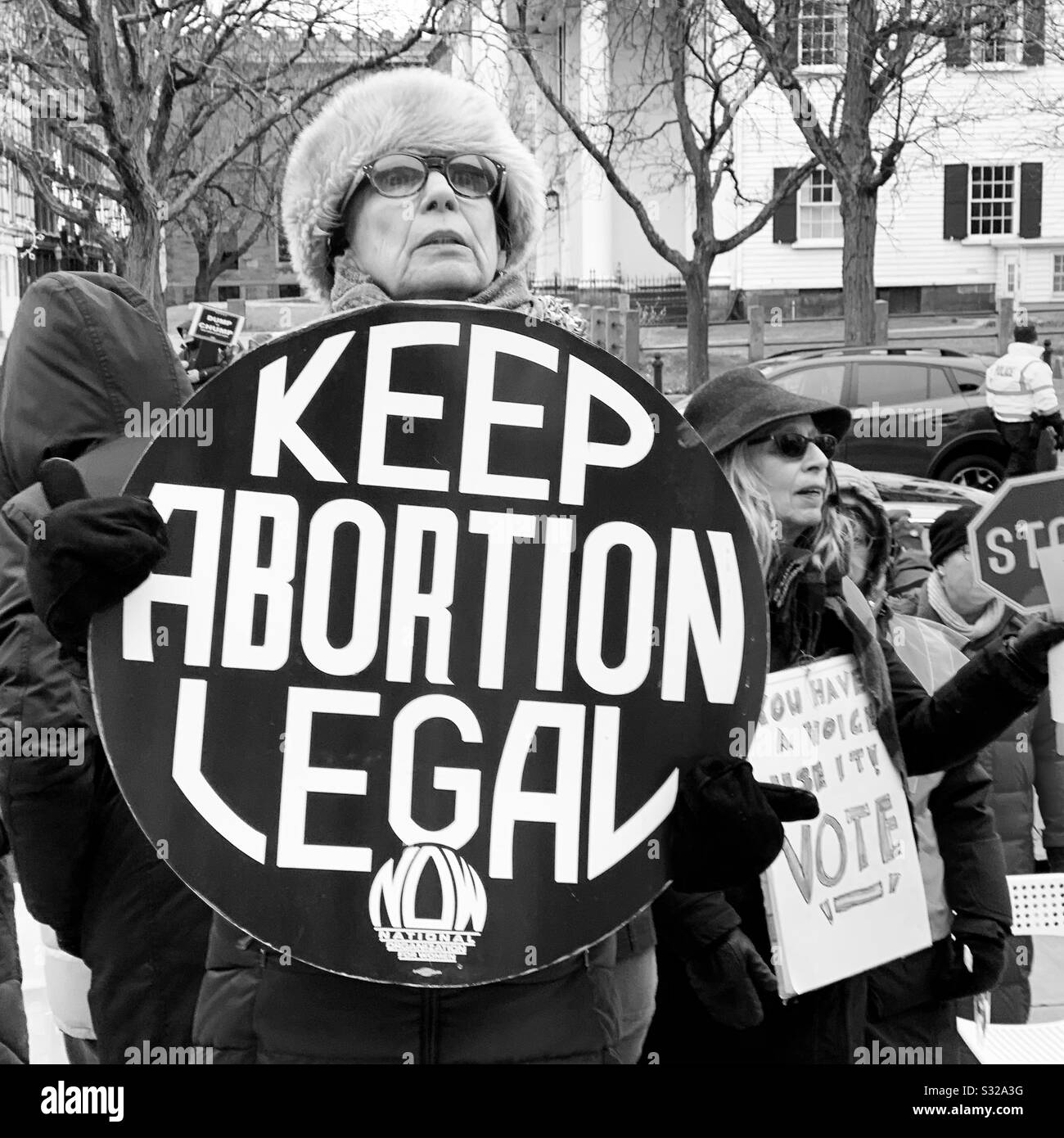 January 18, 2020. Pioneer Valley Women’s March, Springfield, Massachusetts, United States. - Smartphone Captured Stock Image