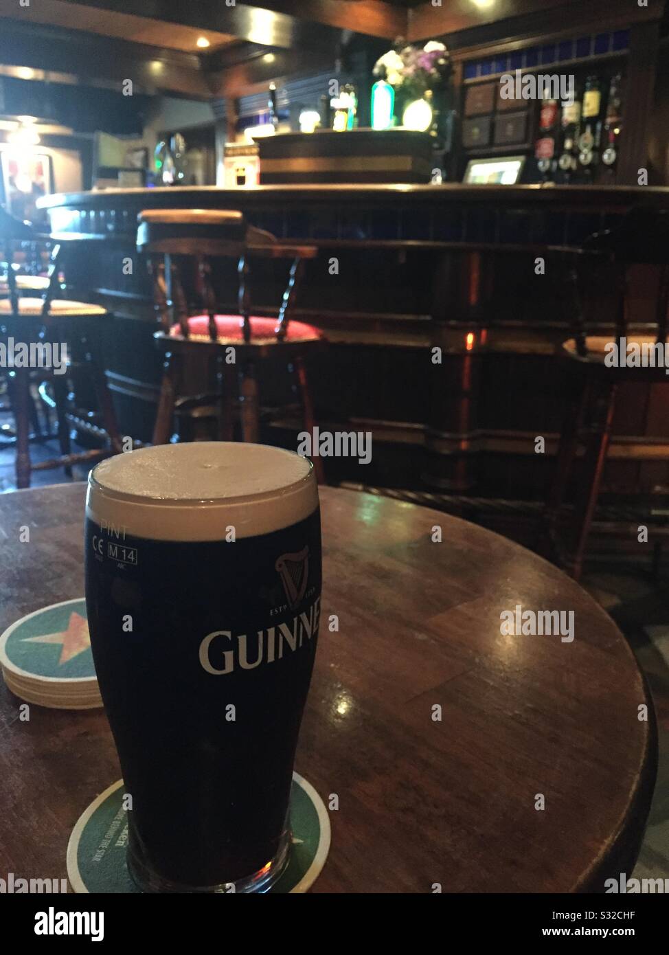 Pint of Guinness - South County bar, Cork, Ireland Stock Photo