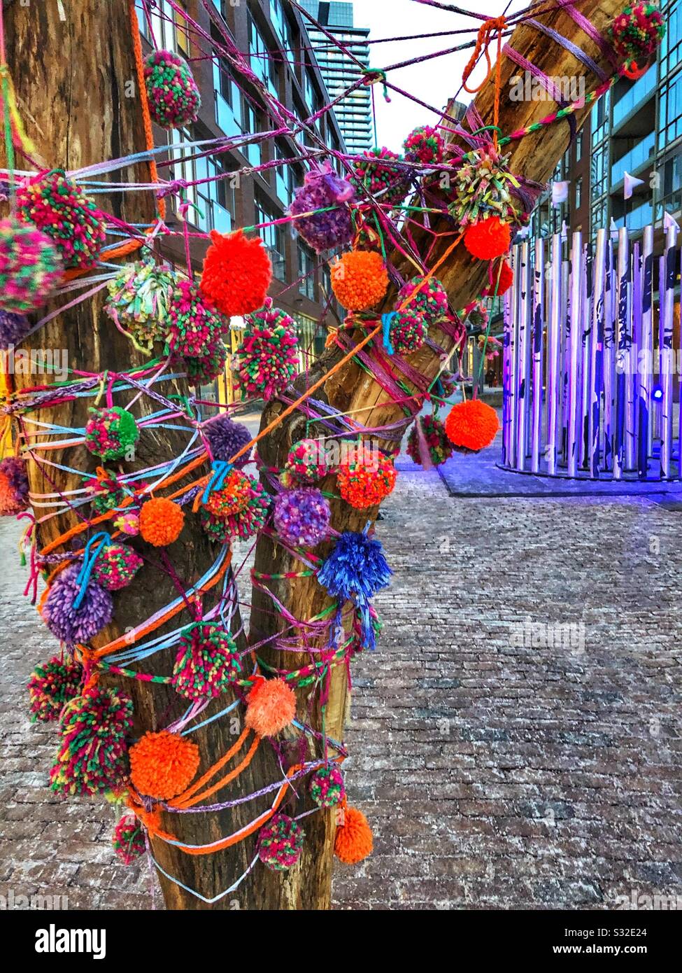 Art installation at Toronto’s Light Fest in the Distillery District. - Smartphone Captured Stock Image