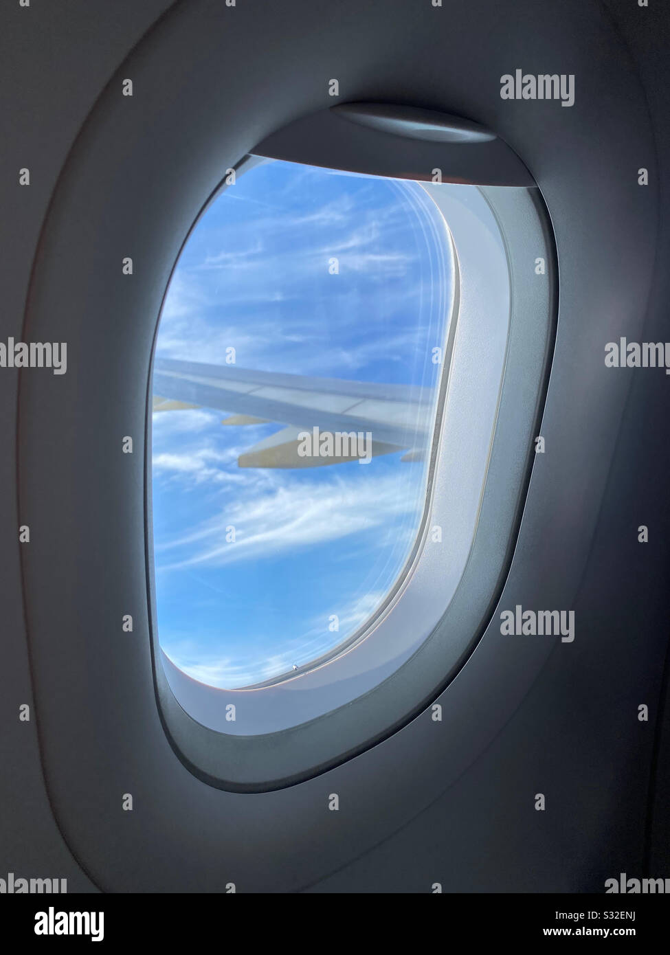 Sky from airplane window - Smartphone Captured Stock Image