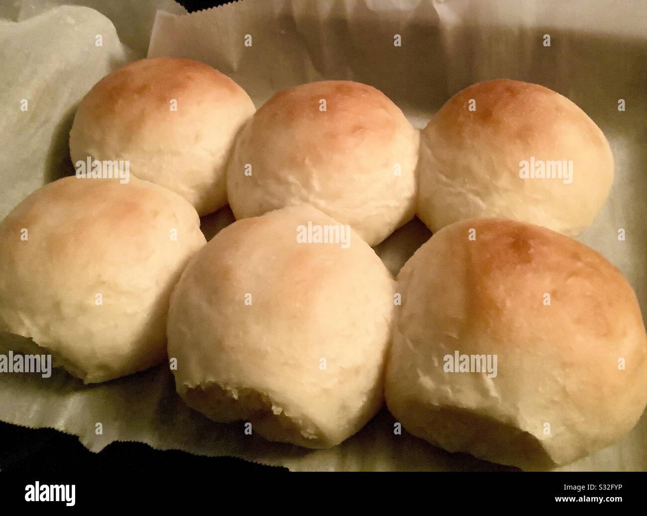 Fresh baked rolls Stock Photo Alamy