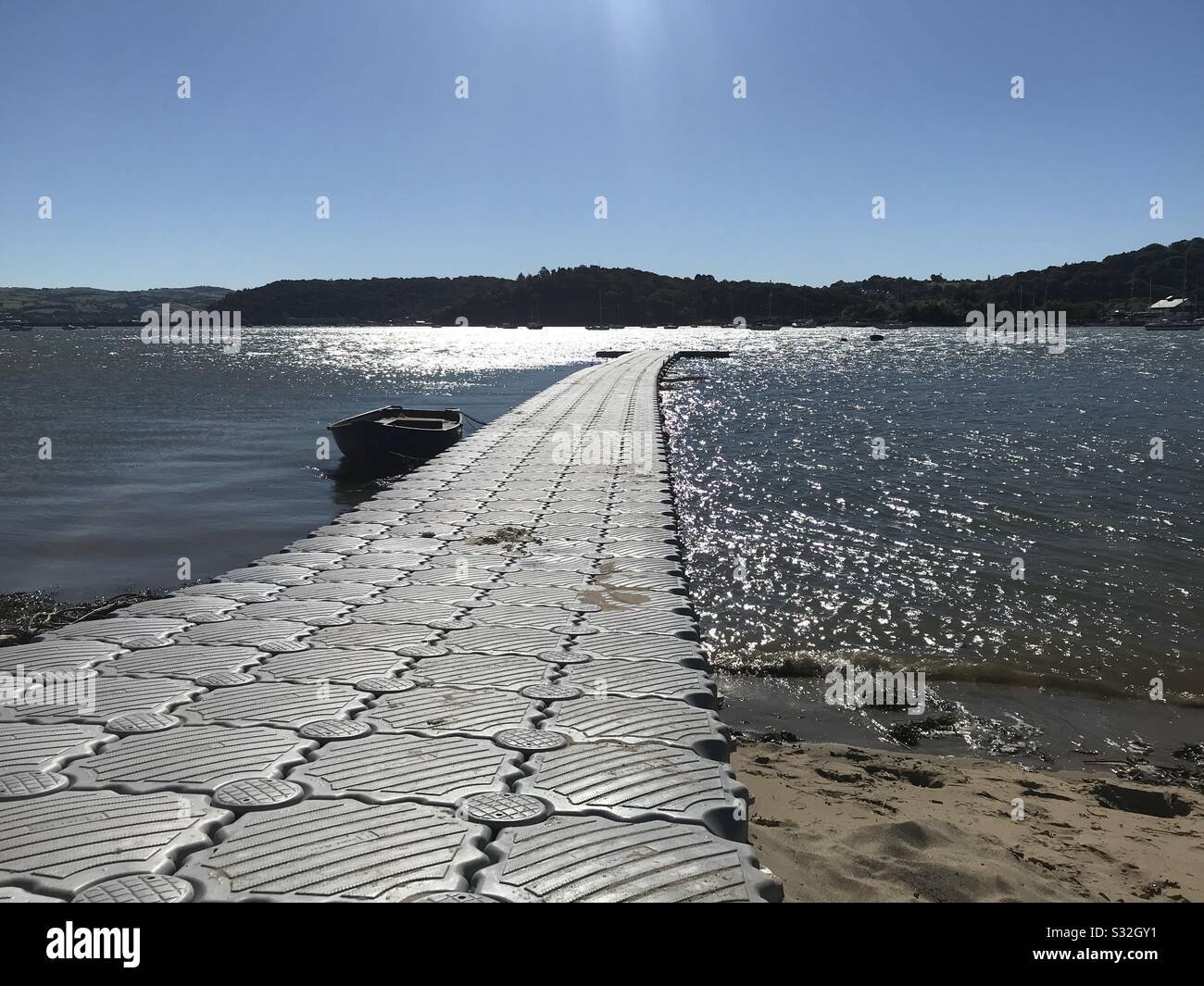 Walkway to the sea Stock Photo