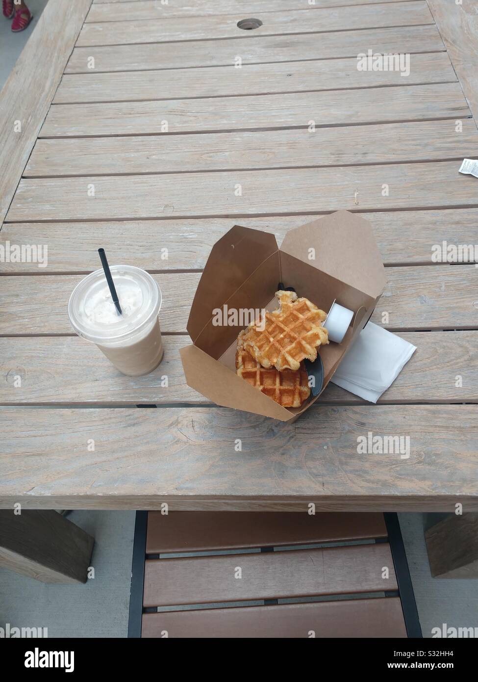 Waffles and coffee Stock Photo