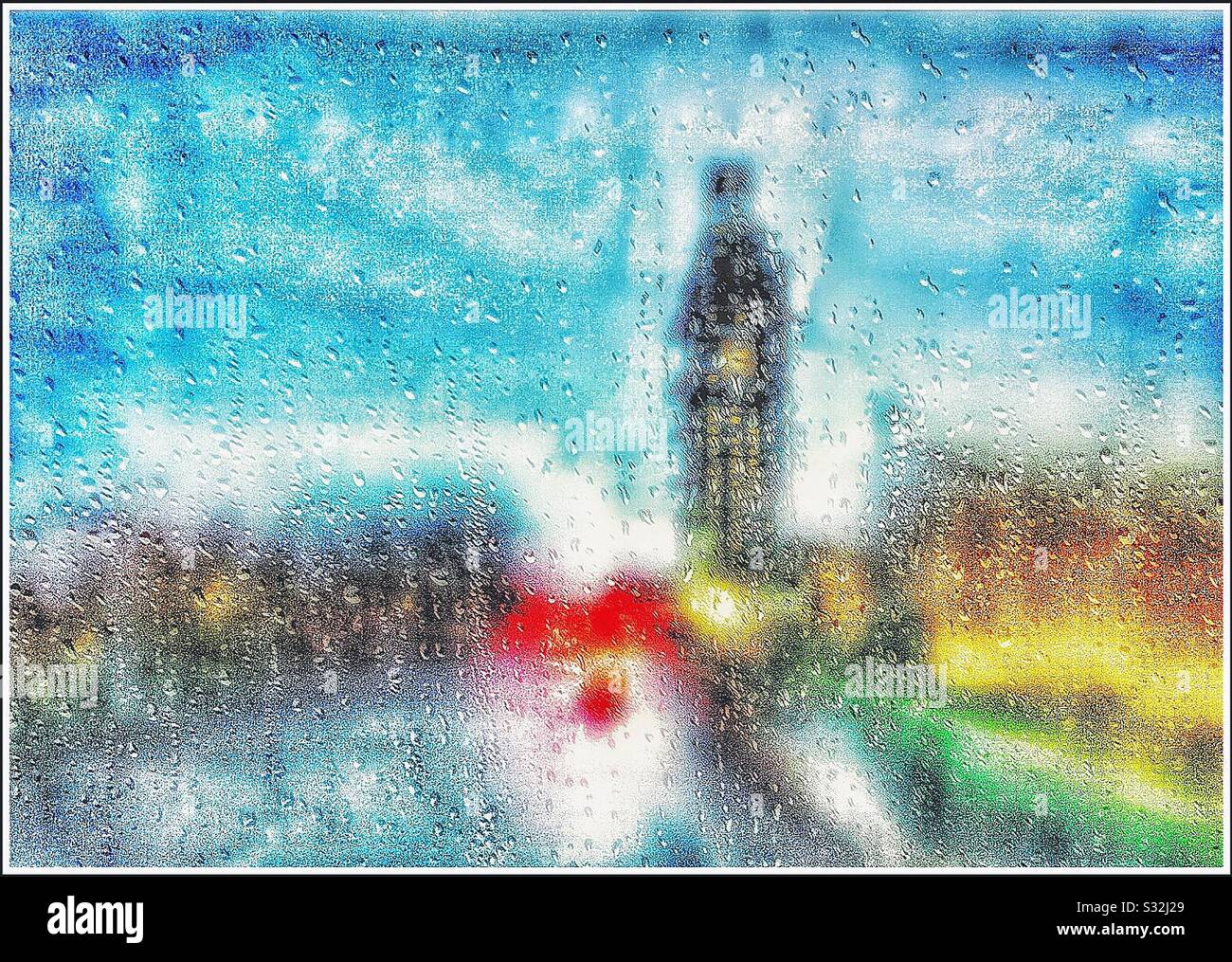 Rainy London. - Smartphone Captured Stock Image