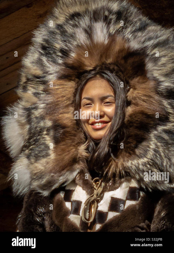 Alaskan native girl Stock Photo - Alamy