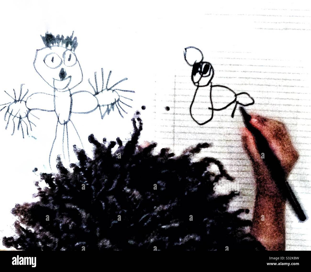 A child’s sketch. - Smartphone Captured Stock Image