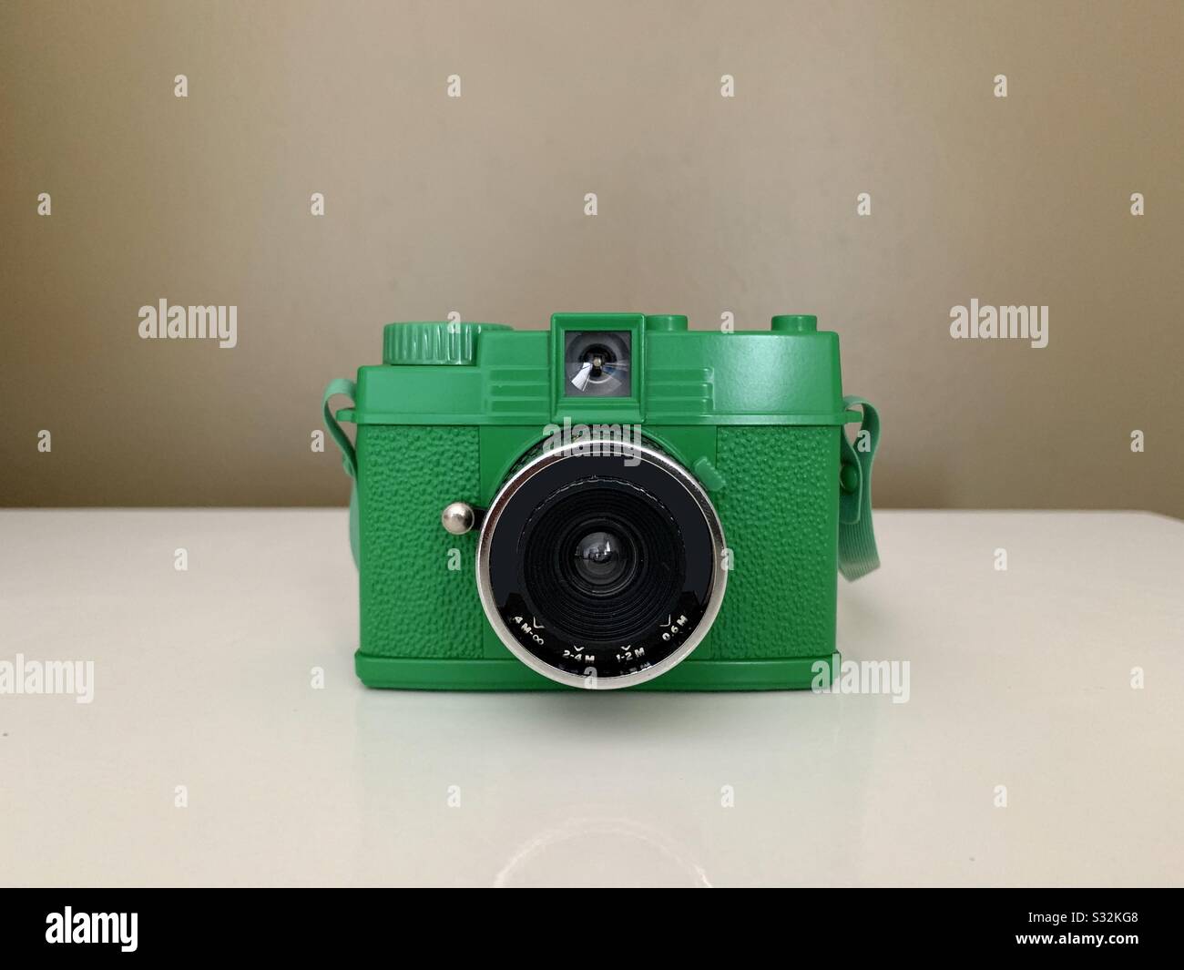 Green analog camera Stock Photo