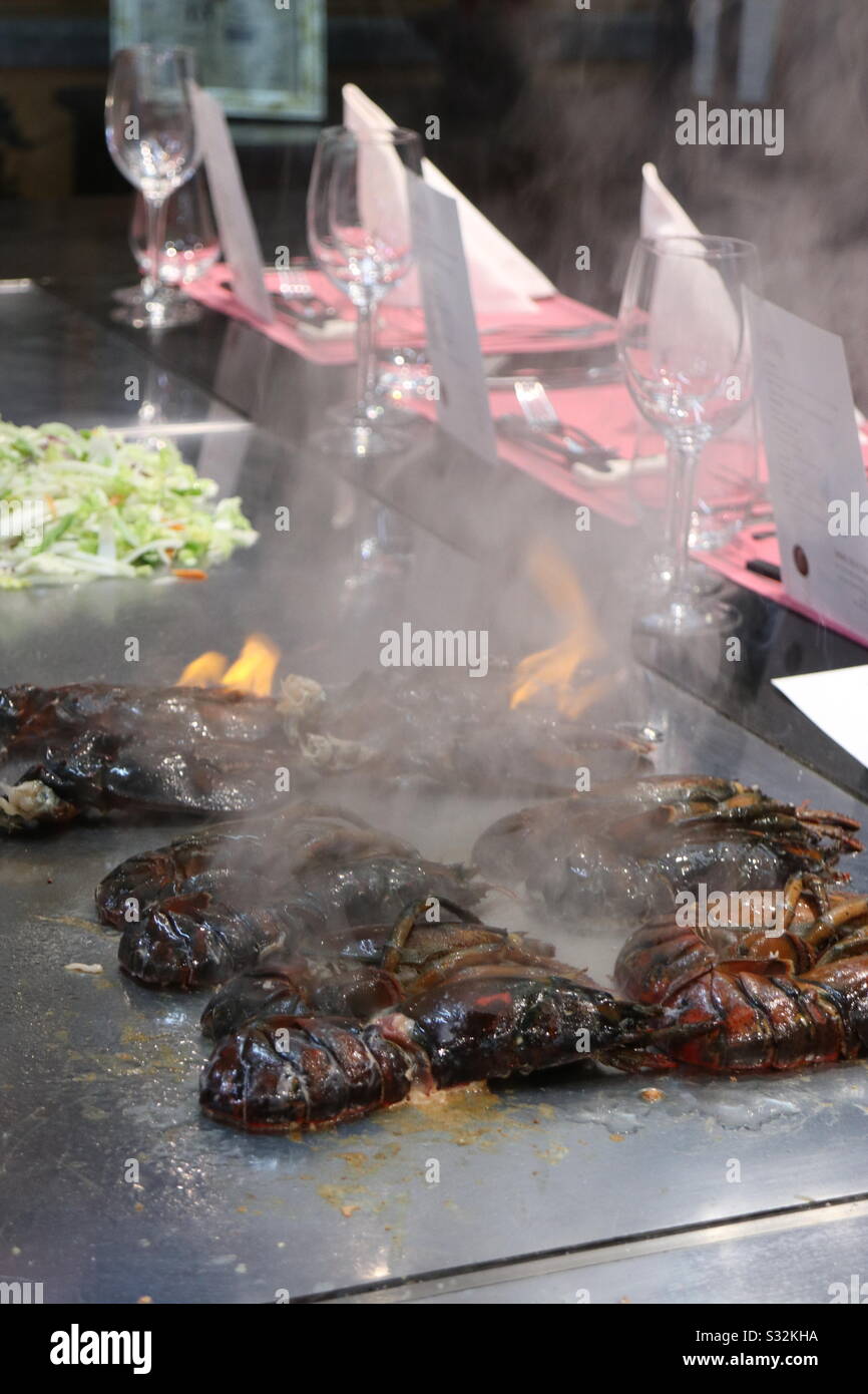 Prawns on the grill! - Smartphone Captured Stock Image