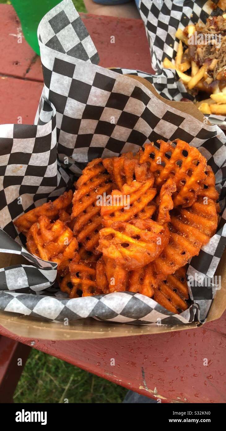 Sweet potato waffle fries Stock Photo Alamy
