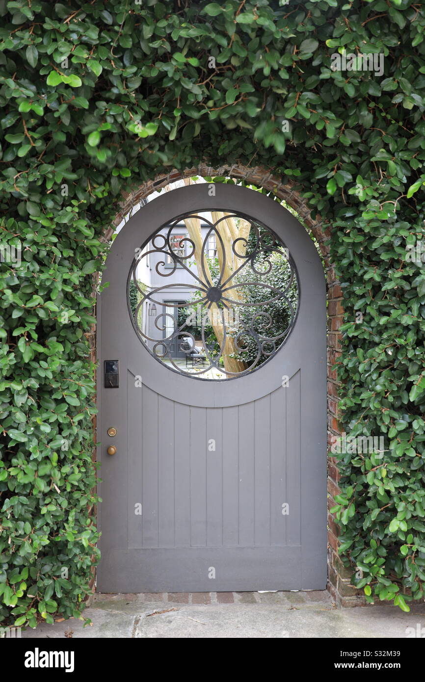 Garden gate in Charleston SC Stock Photo