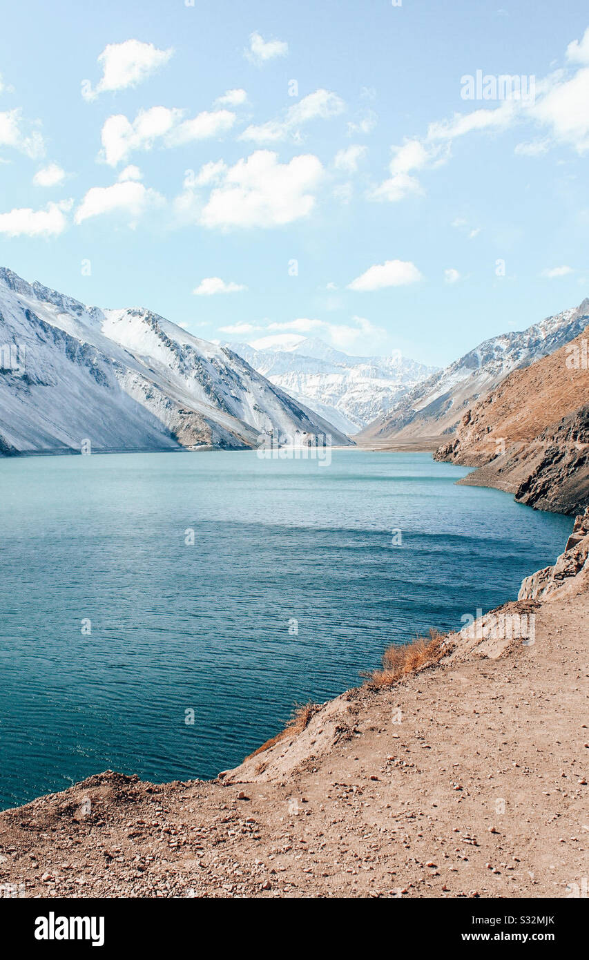 Embalse el Yeso, Cajon del Maipo, Chile Stock Photo Alamy