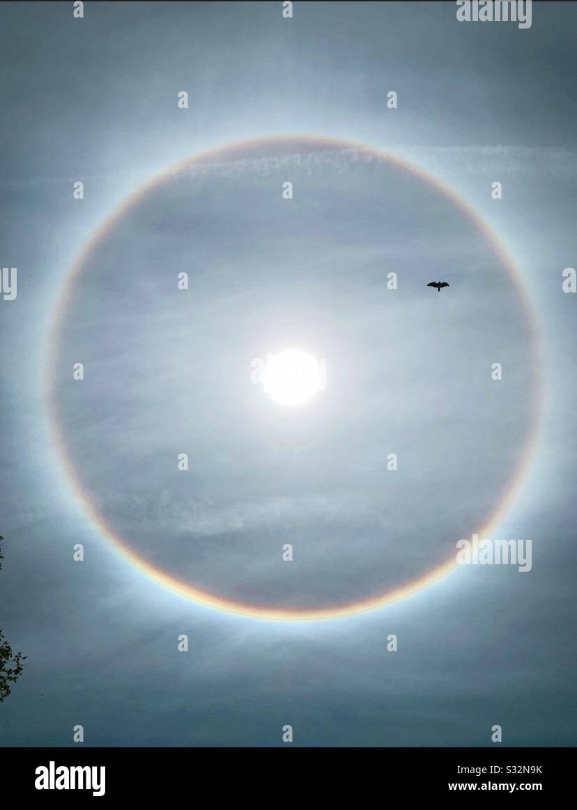 Rainbow around the sun Stock Photo