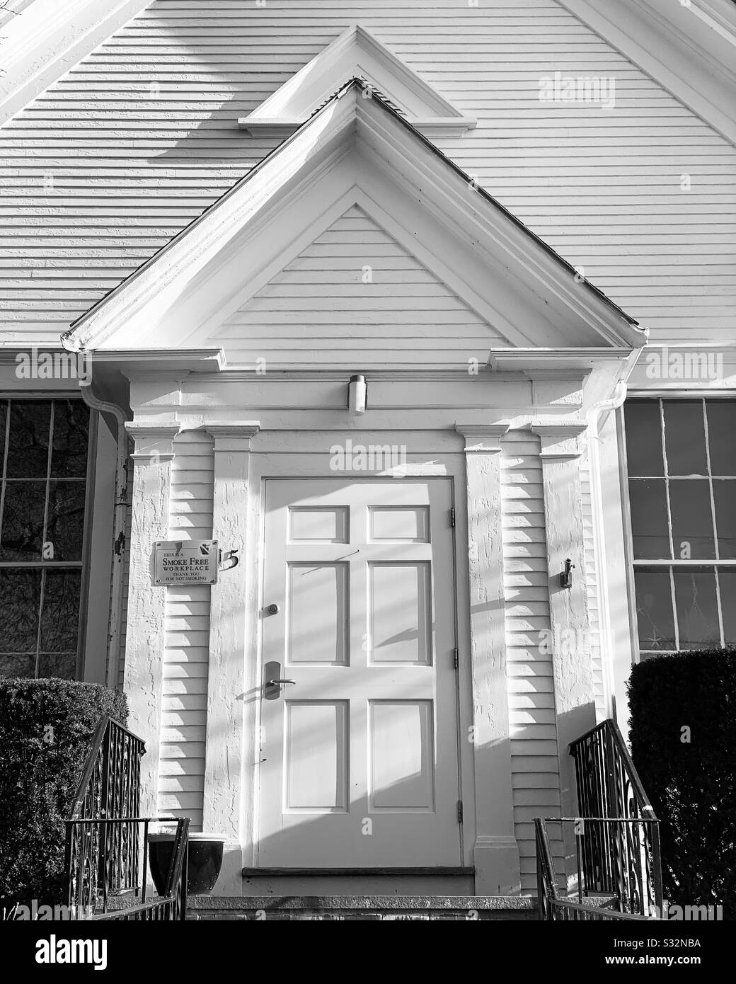 Detail of historic architecture in Woods Hole, Falmouth, Cape Cod, Massachusetts, United States - Smartphone Captured Stock Image