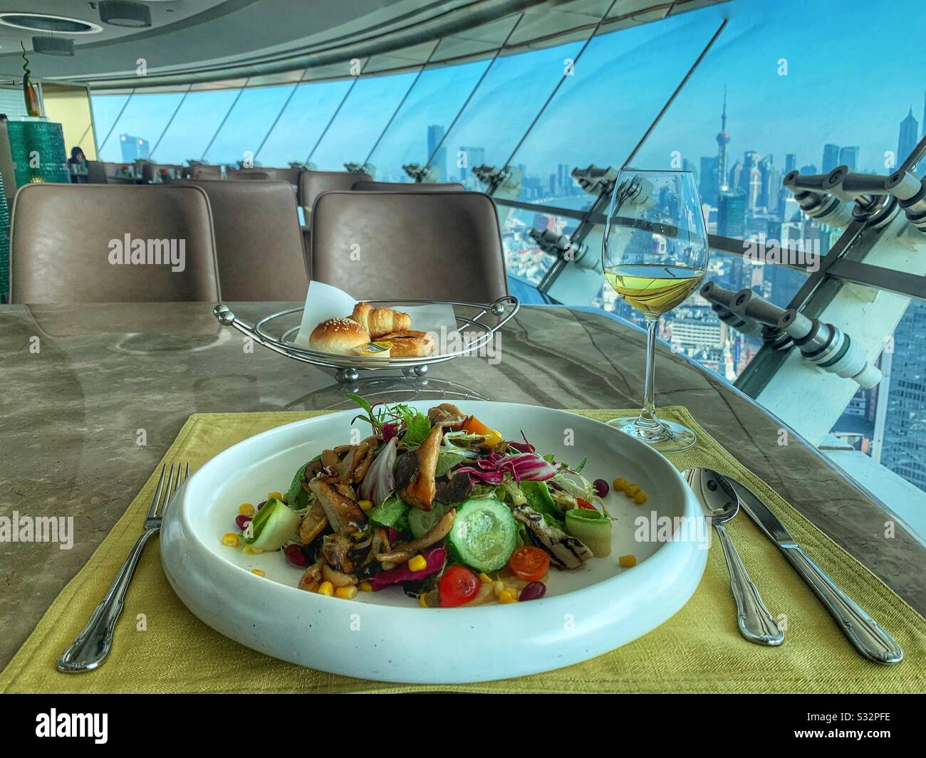 High Rise Restaurant in Shanghai, China - Smartphone Captured Stock Image