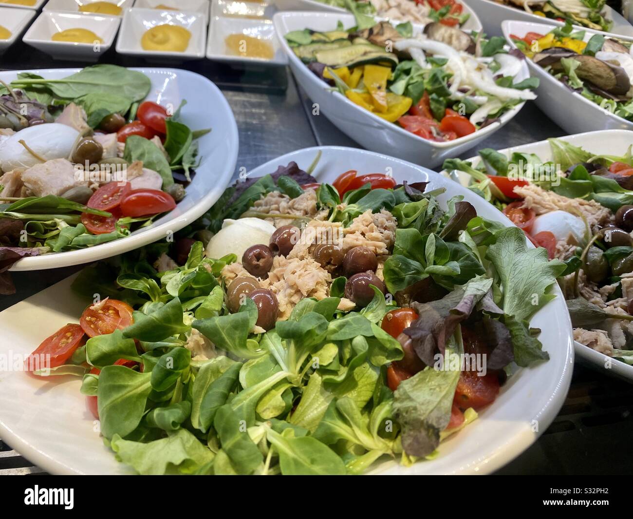 Delicious fresh tuna salad and mix vegetables - Smartphone Captured Stock Image
