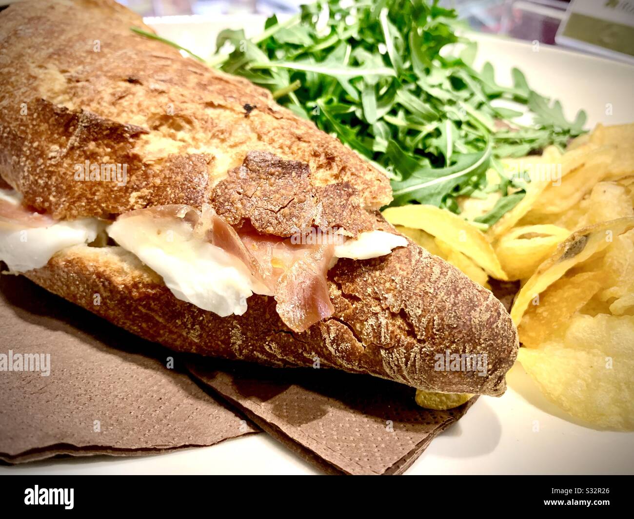 Italian prosciutto panini - Smartphone Captured Stock Image