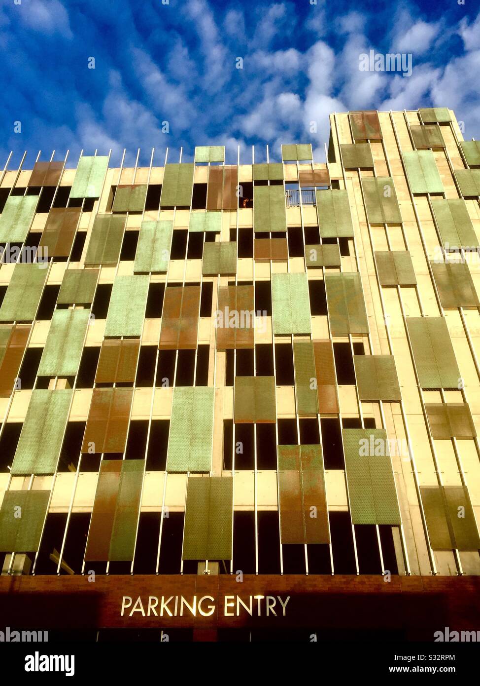 Parking lot with interesting design and archtecture in Emeryville, California. - Smartphone Captured Stock Image