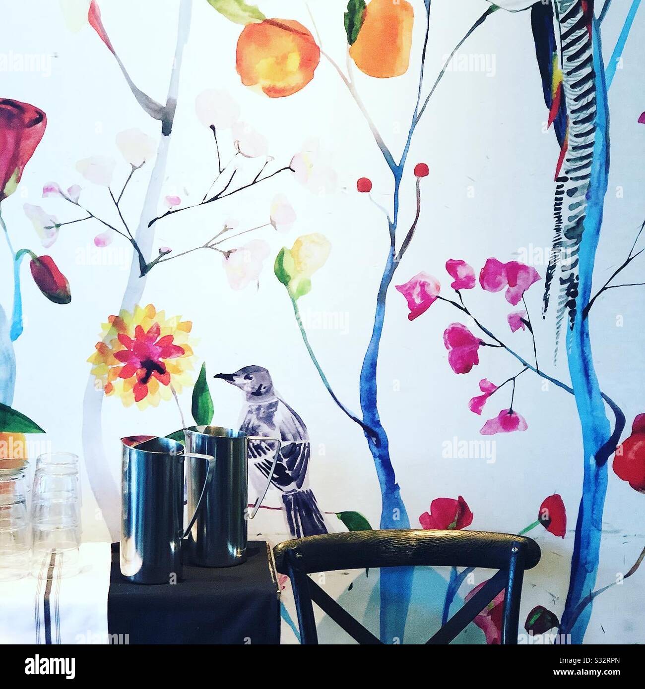 Coffee shop mural Stock Photo