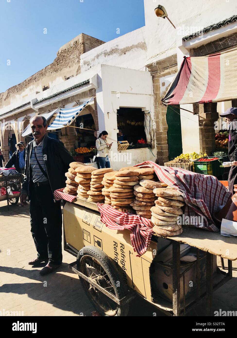 The rich and busy street of Morocco Stock Photo Alamy