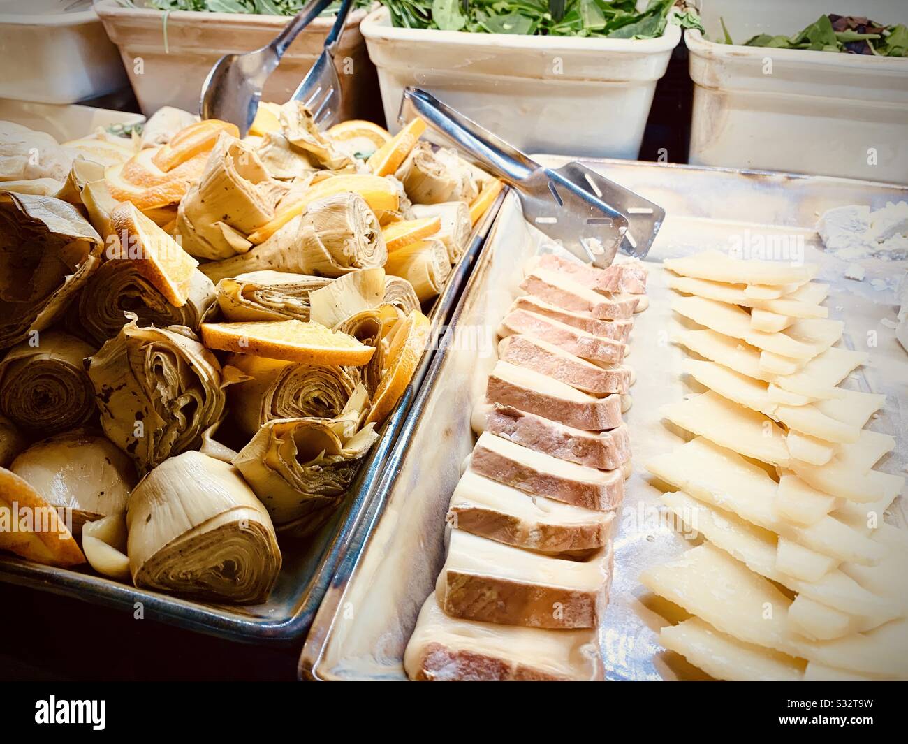 Mix cheese & marinated artichoke - Smartphone Captured Stock Image