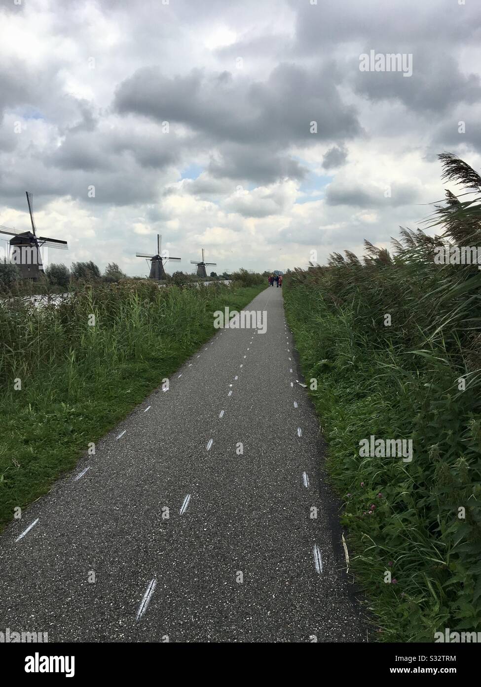 Windmills in Kinderdijk The Netherlands Stock Photo