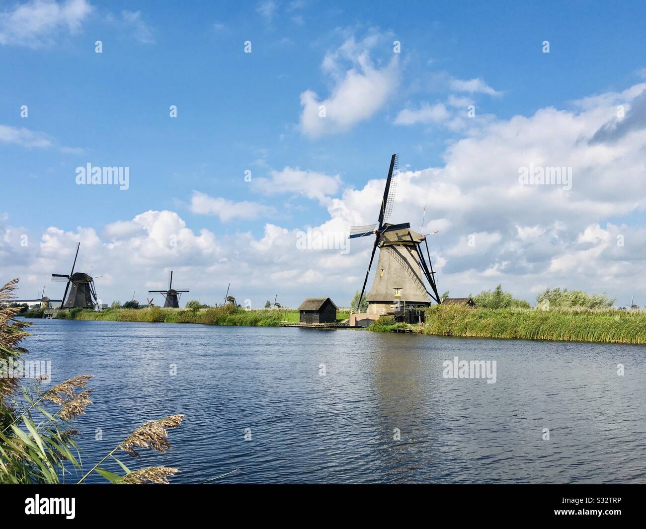 Windmill in Kinderdijk The Netherlands Stock Photo