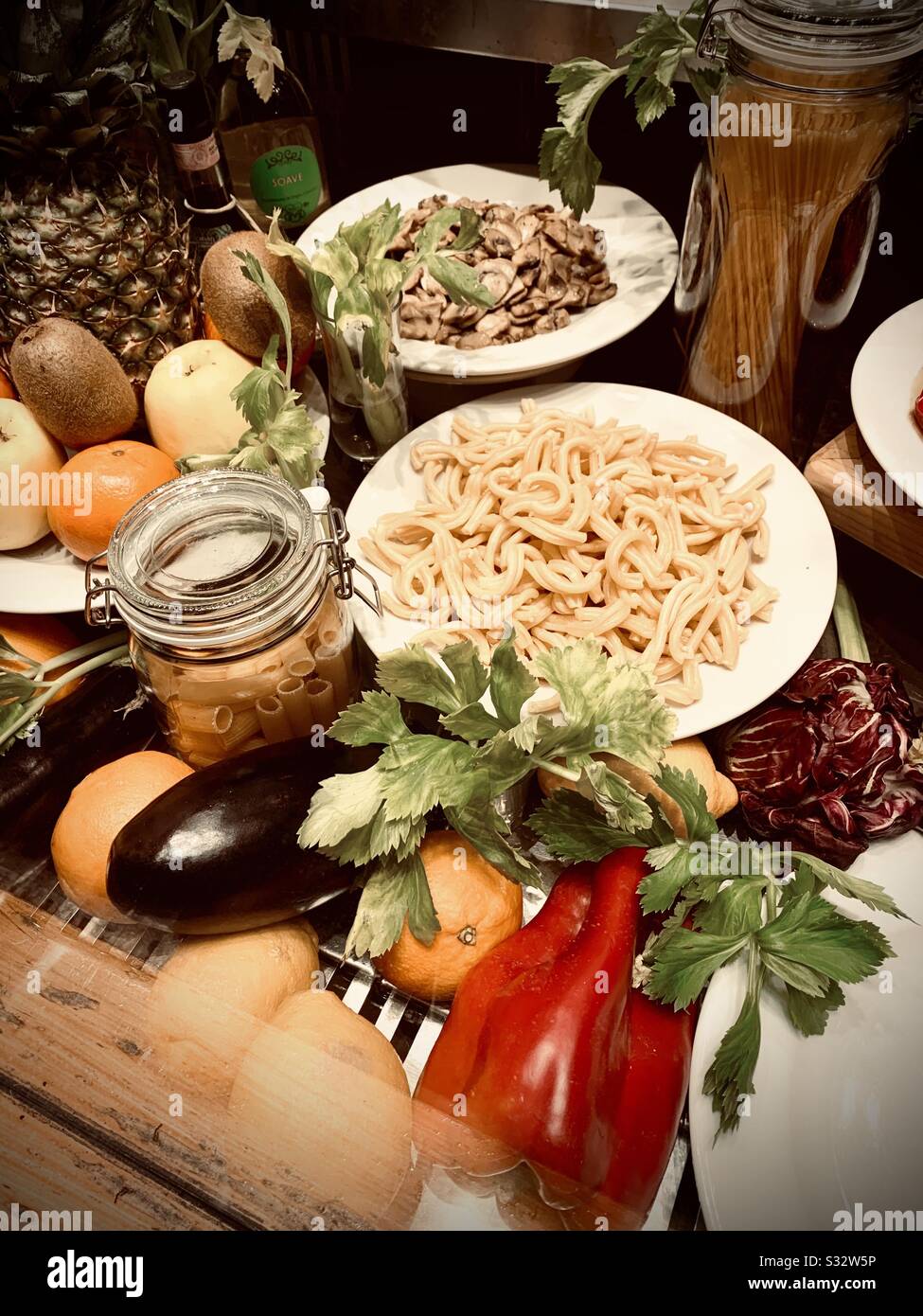 Italian fresh pasta close up - Smartphone Captured Stock Image
