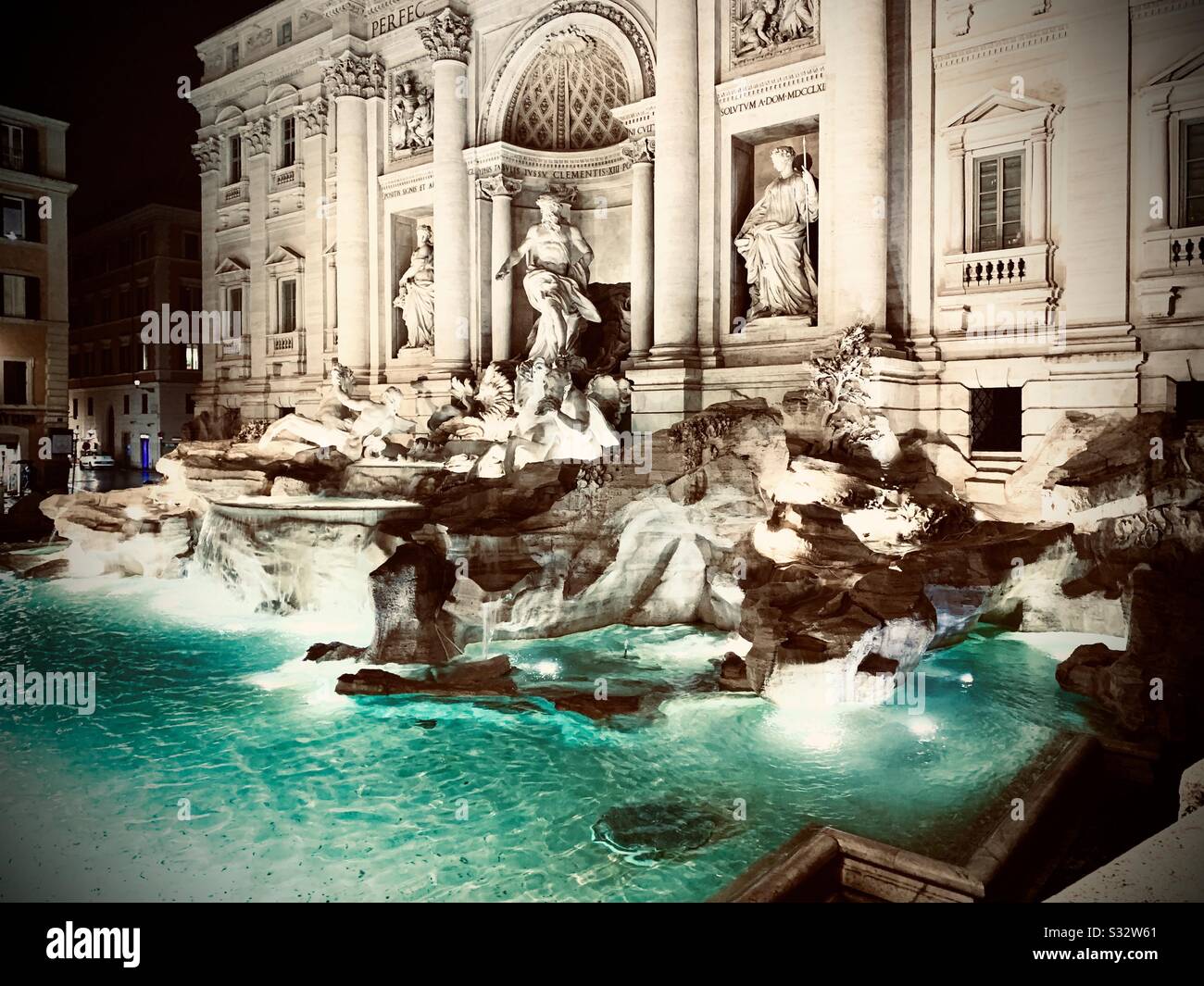 Rome attractions - Fontana Di trevi - Smartphone Captured Stock Image