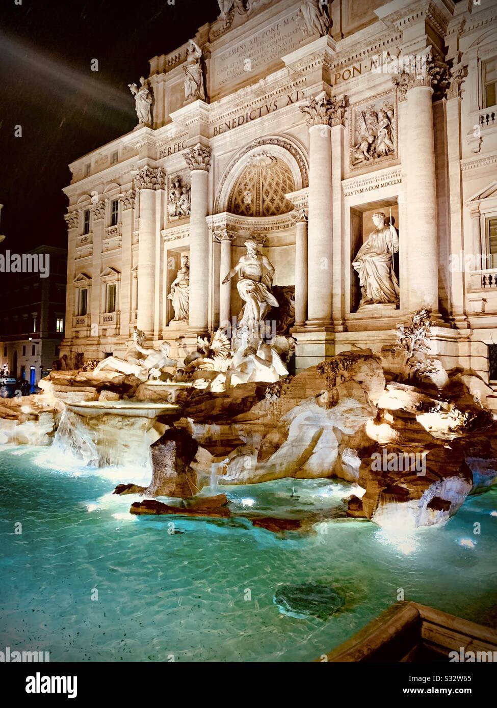Fontana Di trevi by night - Smartphone Captured Stock Image