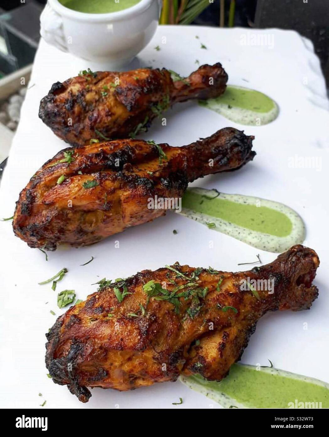 Indian Tandoori Chicken Kabab Spicy India Dinner Dish Stock Photo Alamy ...