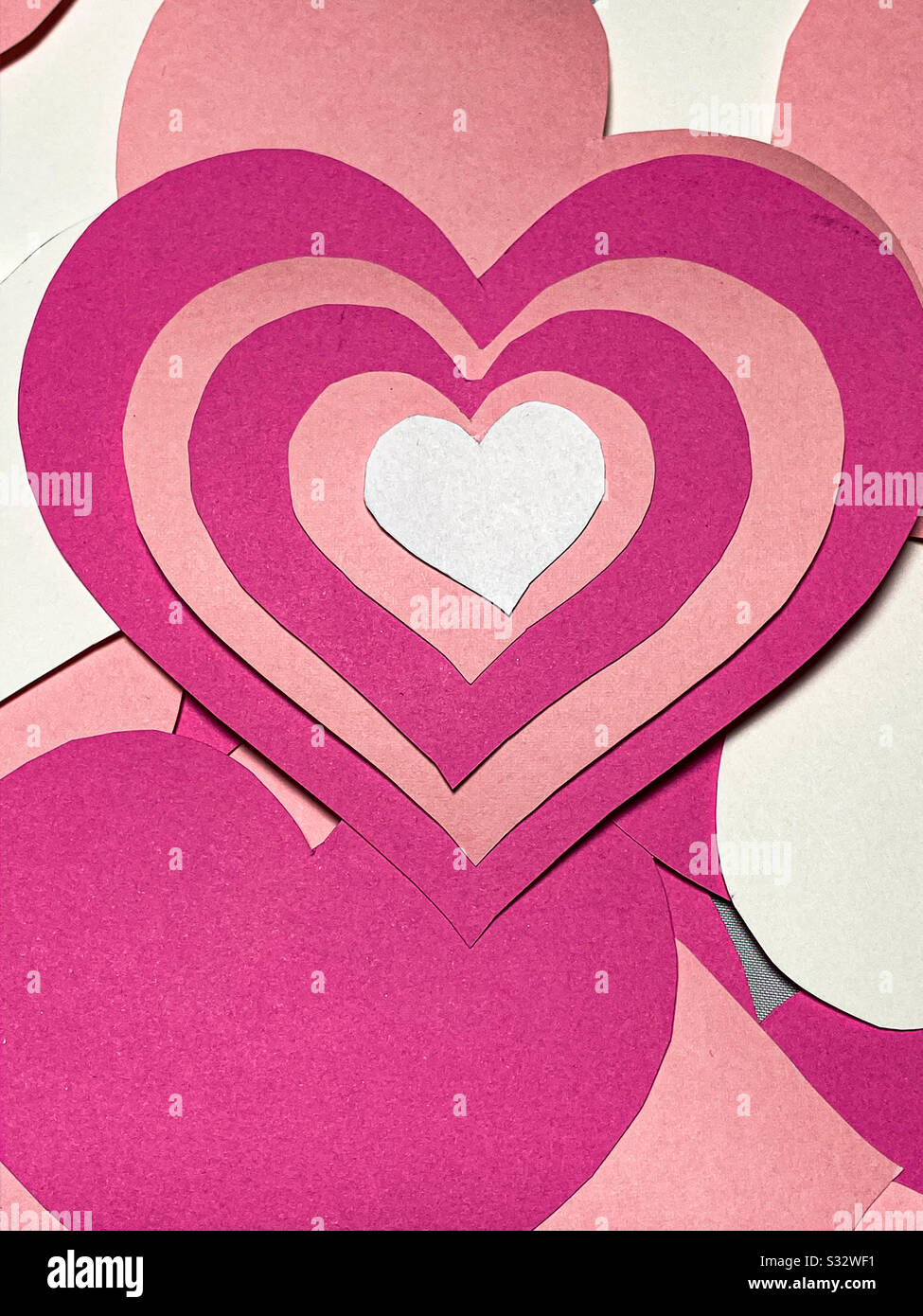 Stacked Paper Hearts Stock Photo Alamy