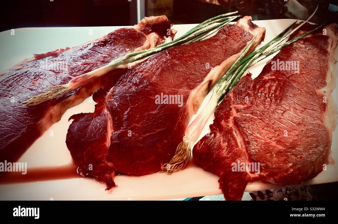 Fresh beef meat close up view Stock Photo