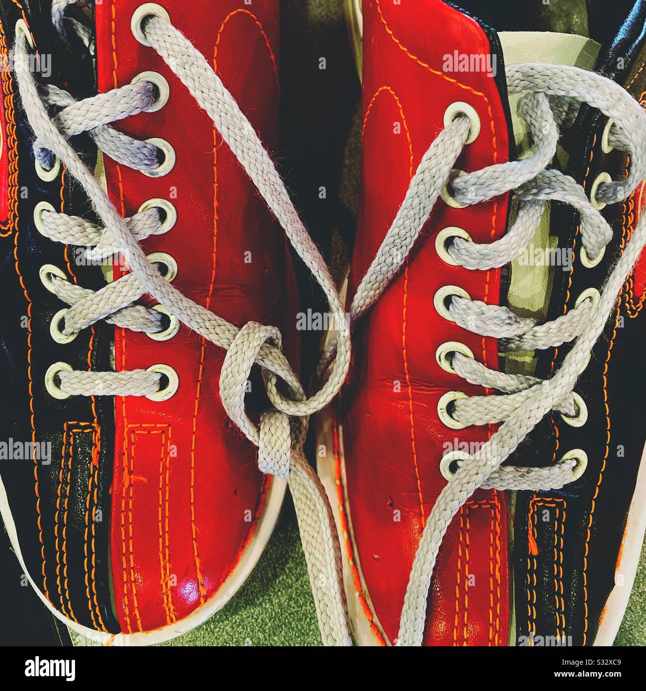 Above red and black pin bowling Stock Photo Alamy