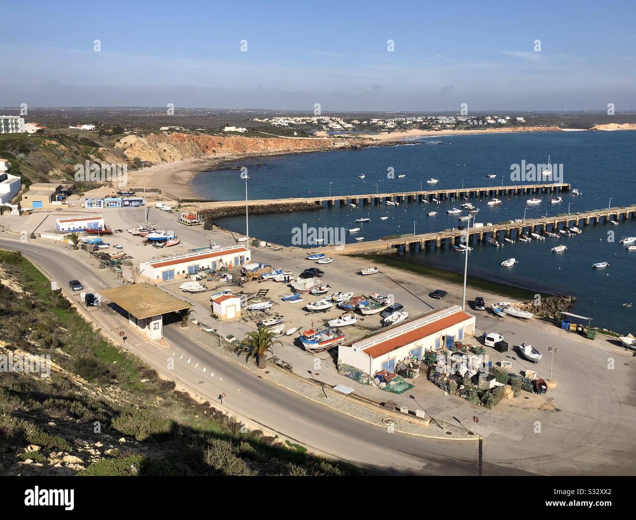 Sagres fishing port on the Algarve in Portugal - Smartphone Captured Stock Image