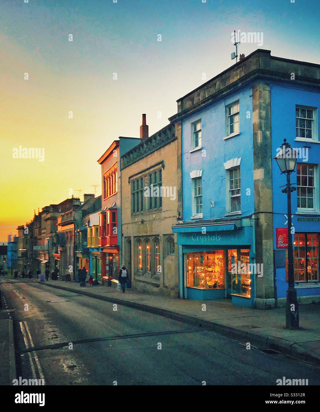 Glastonbury High Street, Somerset - Smartphone Captured Stock Image