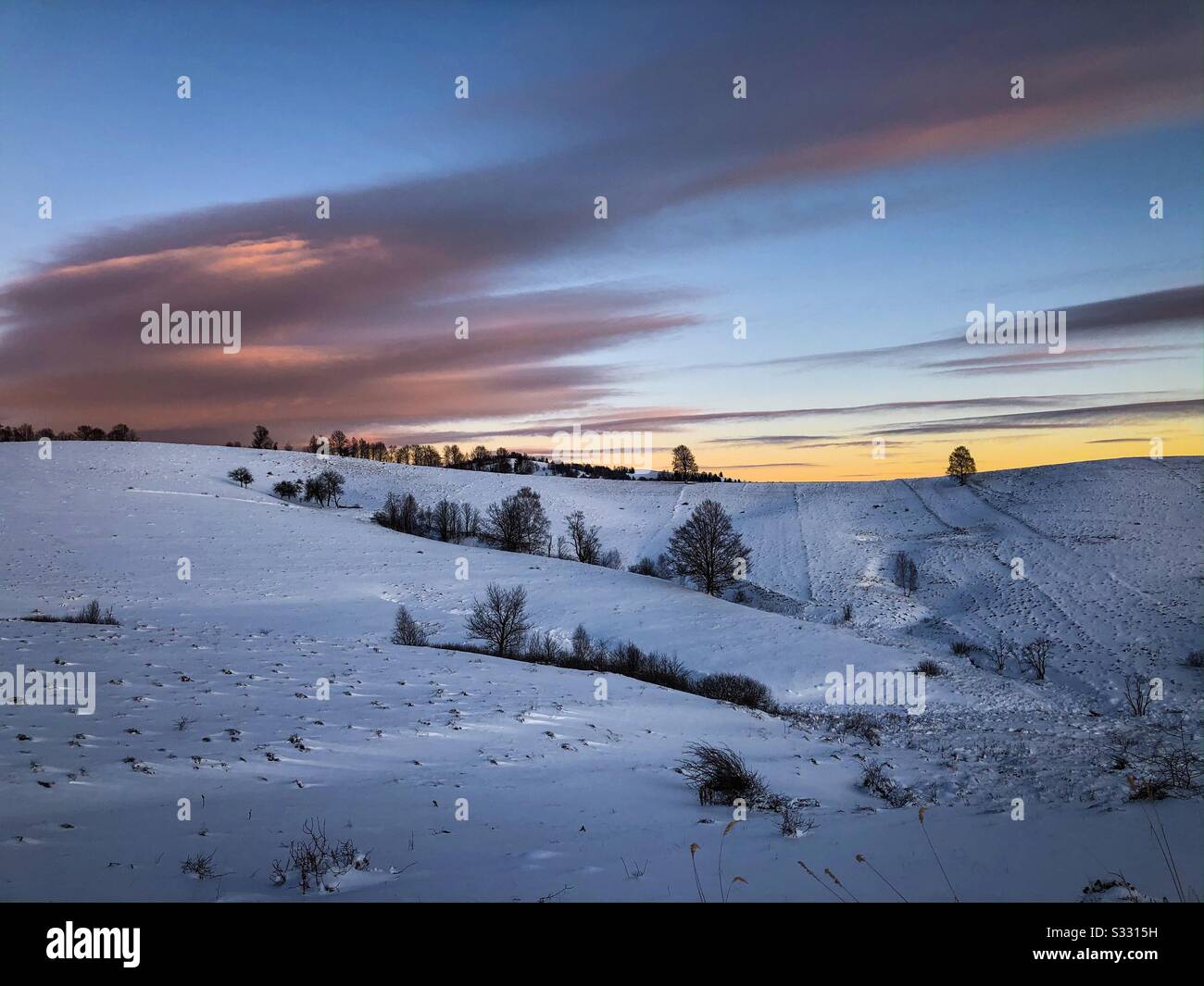 Sunset in winter - Smartphone Captured Stock Image