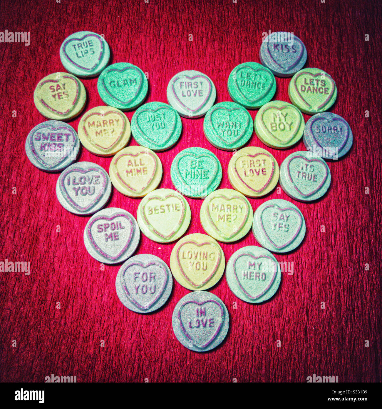 Love heart sweeties. - Smartphone Captured Stock Image